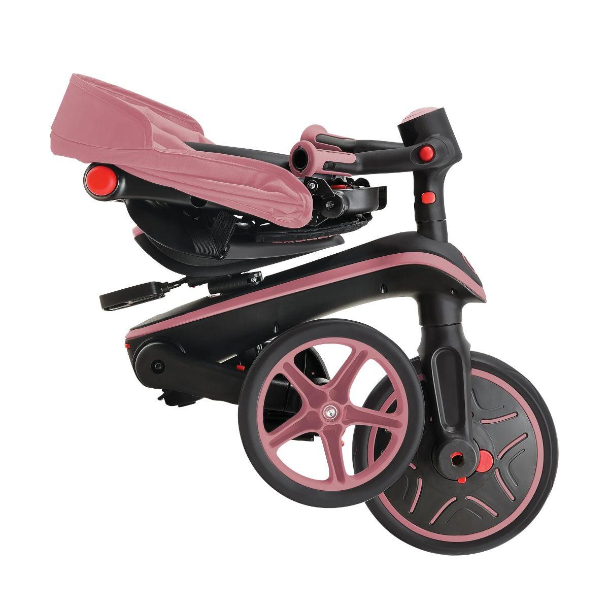 Globber Explorer Trike Foldable 4-In-1 - Deep Pastel Pink